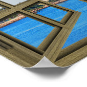 Long Beach Harbour View - 6 Pane Open Window Poste Poster (Ecke)