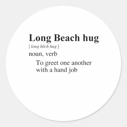 LONG BEACH HUG RUNDER AUFKLEBER (Vorderseite)