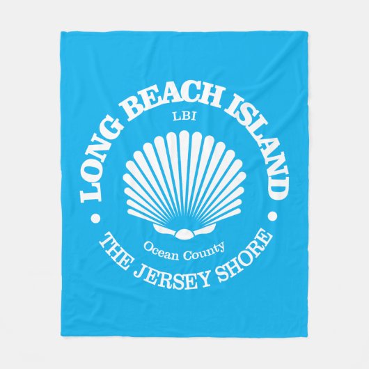 Long Beach Island (Muschel) Fleecedecke (Vorderseite)