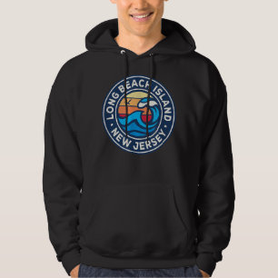Long Beach Island New Jersey NJ Vintag Nautical W Hoodie
