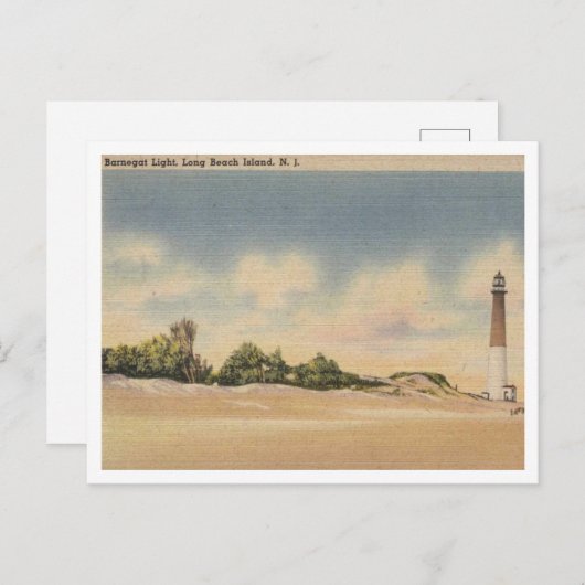 Long Beach Island NJ, Barnegat Light 1946 Inspirie Postkarte (Vorne/Hinten)
