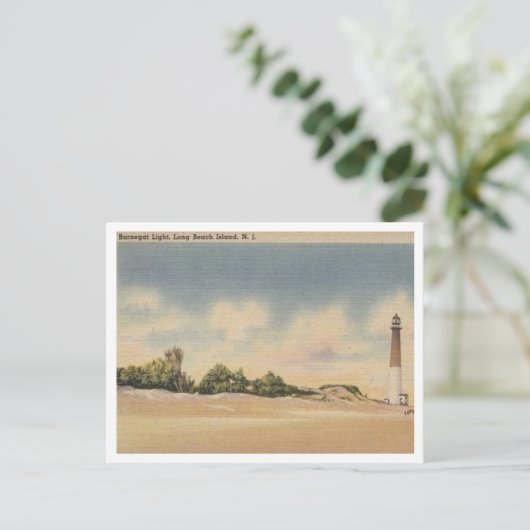 Long Beach Island NJ, Barnegat Light 1946 Inspirie Postkarte (Stehend Vorderseite)
