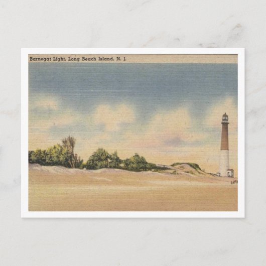 Long Beach Island NJ, Barnegat Light 1946 Inspirie Postkarte (Vorderseite)