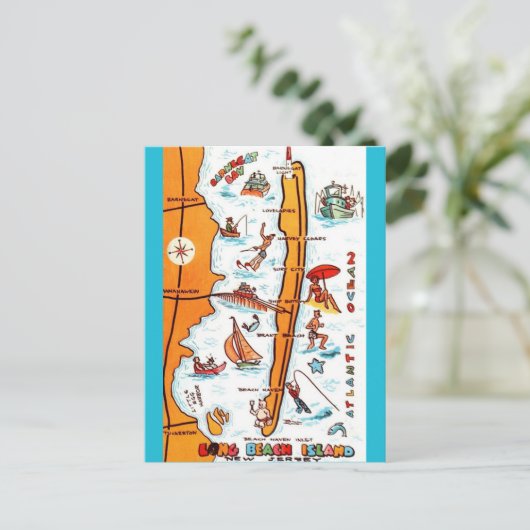 Long Beach Island NJ Postcard Postkarte (Stehend Vorderseite)