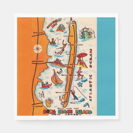Long Beach Island NJ Serviette (Vorderseite)