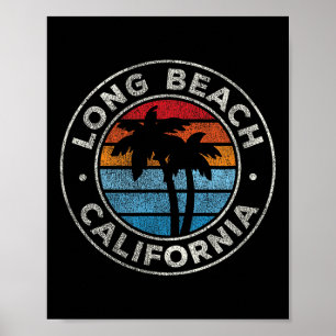 Long Beach Kalifornien Ca Vintage-Grafik Retro 70e Poster