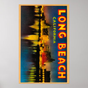 Long Beach, Kalifornien - Große Briefmarken 2 Poster