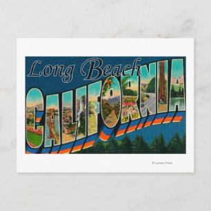 Long Beach, Kalifornien - Große Briefmarkenszenen Postkarte