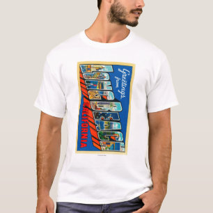 Long Beach, Kalifornien - große Buchstabe-Szenen  T-Shirt