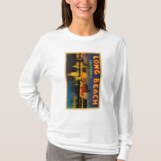 Long Beach, Kalifornien - große Buchstabe-Szenen T-Shirt (Vorderseite)