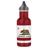 Long Beach Kalifornien Republik-Flagge Edelstahlflasche (Links)