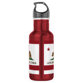 Long Beach Kalifornien Republik-Flagge Edelstahlflasche (Rückseite)