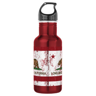 Long Beach Kalifornien Republik-Flagge Trinkflasche
