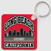 Long Beach, Kalifornien Schlüsselanhänger (Rückseite)