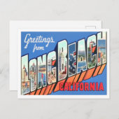 Long Beach, Kalifornien Vintag Big Letters Postkarte (Vorne/Hinten)