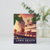 Long Beach, Kalifornien, Wasserfront, Reisen Postkarte (Stehend Vorderseite)