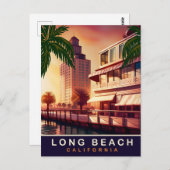 Long Beach, Kalifornien, Wasserfront, Reisen Postkarte (Vorne/Hinten)