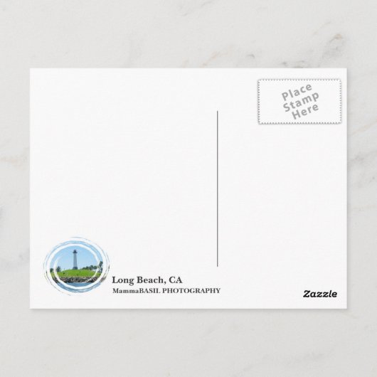 Long Beach Lighthouse Postcard! Postkarte (Rückseite)