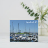 Long Beach Lighthouse & Segelboote Postkarte! Postkarte (Stehend Vorderseite)