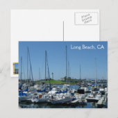 Long Beach Lighthouse & Segelboote Postkarte! Postkarte (Vorne/Hinten)