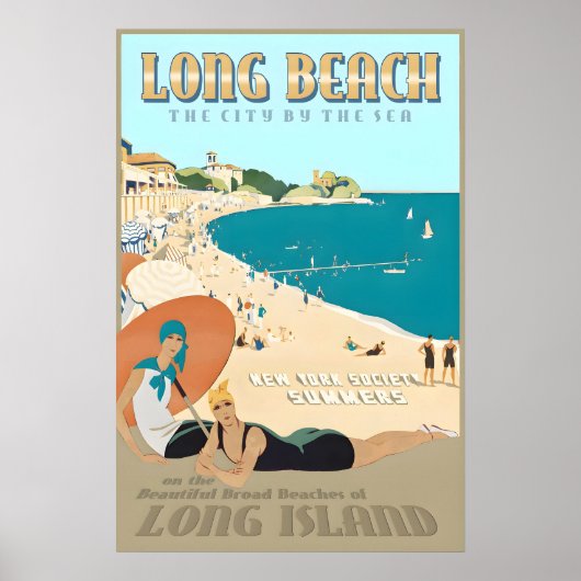 Long Beach Long Island New York South Shore Retro Poster (Vorne)