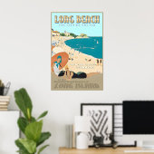 Long Beach Long Island New York South Shore Retro Poster (Heimbüro)