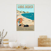 Long Beach Long Island New York South Shore Retro Poster (Küche)