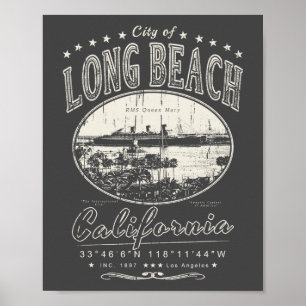 LONG BEACH LOS ANGELES KALIFORNIEN - RMS QUEEN MAR POSTER