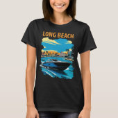 Long Beach, Motorboot T-Shirt (Vorderseite)
