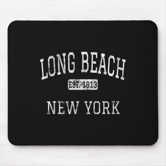 Long Beach New York Ny Vintag Mousepad (Vorne)
