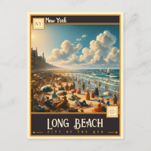 Long Beach, New York   VINTAG Postkarte