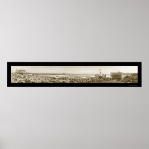 Long Beach Pier, CA Foto 1911 Poster