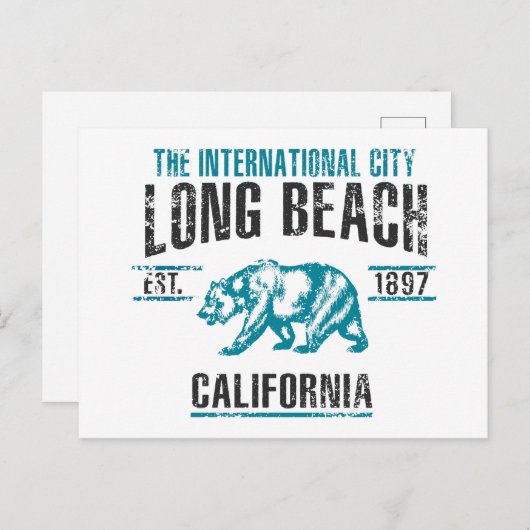 Long Beach Postkarte (Vorne/Hinten)