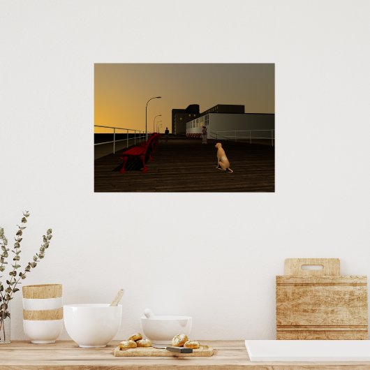 Long Beach Promenade, Long Island, NY, Poster (Küche)