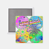 Long Beach Quadro Seasons Magnet (Vorderseite/Rückseite)