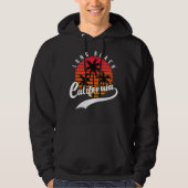 Long Beach Retro Sunset Black Hoodie (Vorderseite)