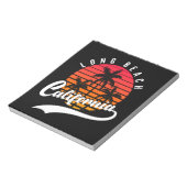 Long Beach Retro Sunset Notepad Notizblock (Rotiert)