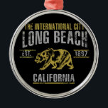 Long Beach Silbernes Ornament<br><div class="desc">Long Beach</div>