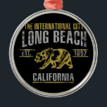 Long Beach Silbernes Ornament<br><div class="desc">Long Beach</div>