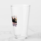 Long Beach Skyline Latitude und Longitude Pint Glas (Links)