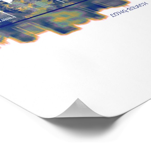 Long Beach Skyline Poster (Ecke)