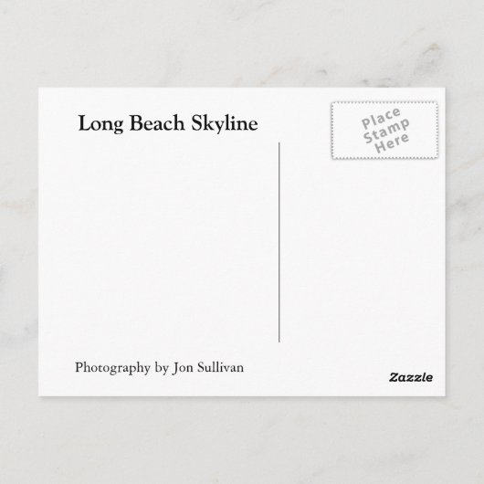 Long Beach Skyline Postkarte (Rückseite)