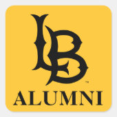 Long Beach Staat Alumni Quadratischer Aufkleber (Vorderseite)