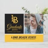 Long Beach Staat Logo Abschluss Einladung (Stehend Vorderseite)
