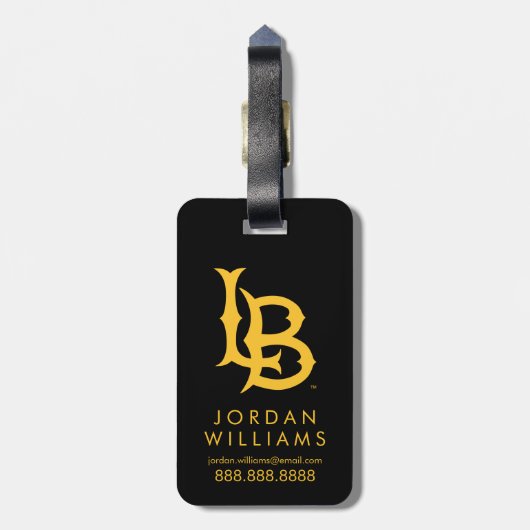 Long Beach Staat Logo Gepäckanhänger (Rückseite vertikal)