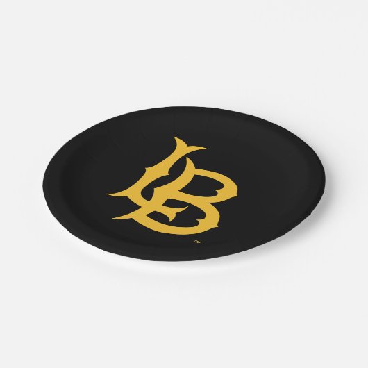 Long Beach Staat Logo Pappteller (Schrägansicht)