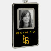 Long Beach Staat Logo Rahmen-Ornament Silber (Rechts)