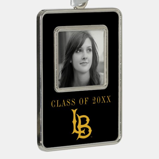 Long Beach Staat Logo Rahmen-Ornament Silber (Rechts)