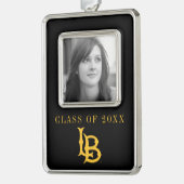 Long Beach Staat Logo Rahmen-Ornament Silber (Links)