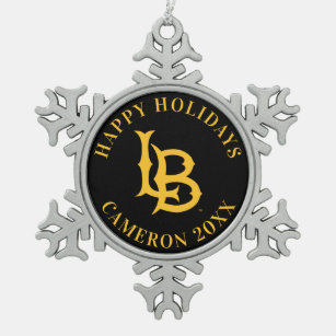 Long Beach Staat Logo Schneeflocken Zinn-Ornament